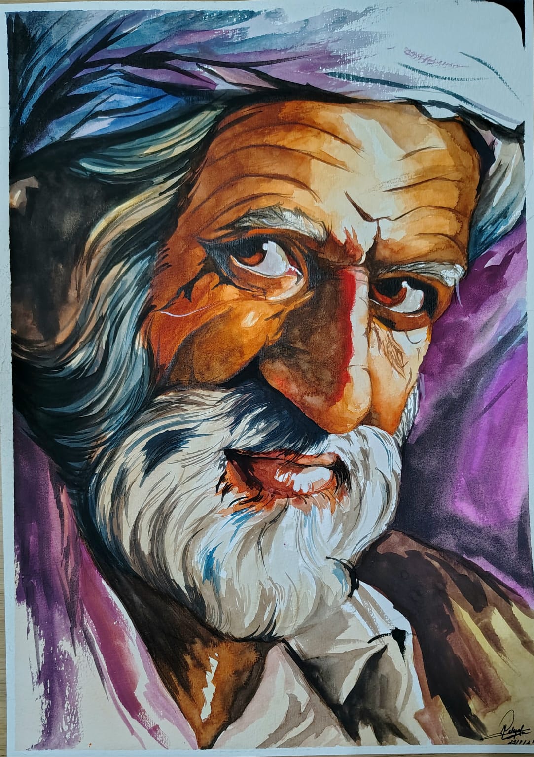 Water color - Old Angry Man