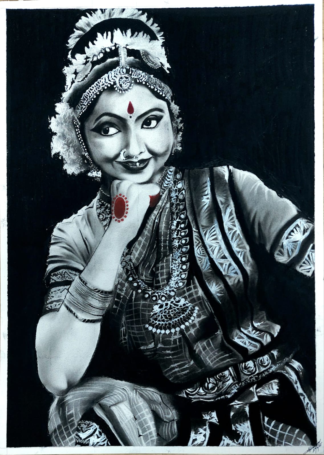Charcoal - Bharatnatyan Dance Pose