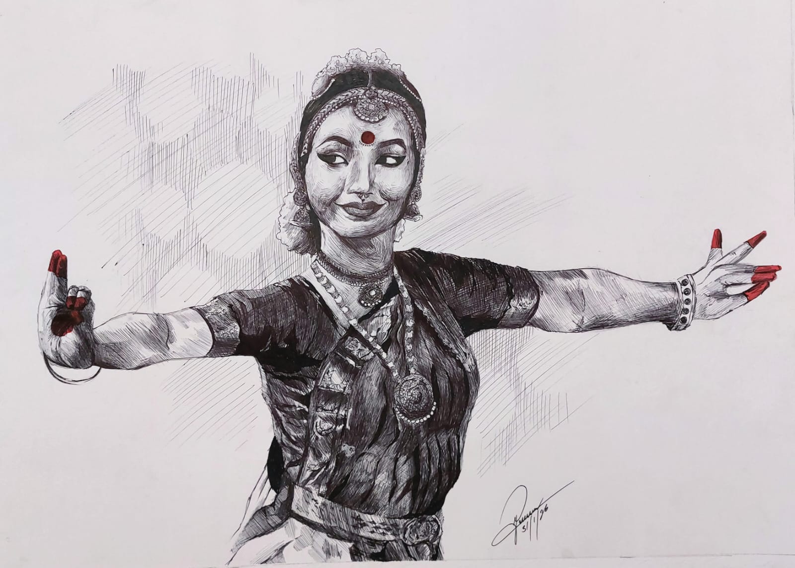 Pen Sketch - Dancing Lady