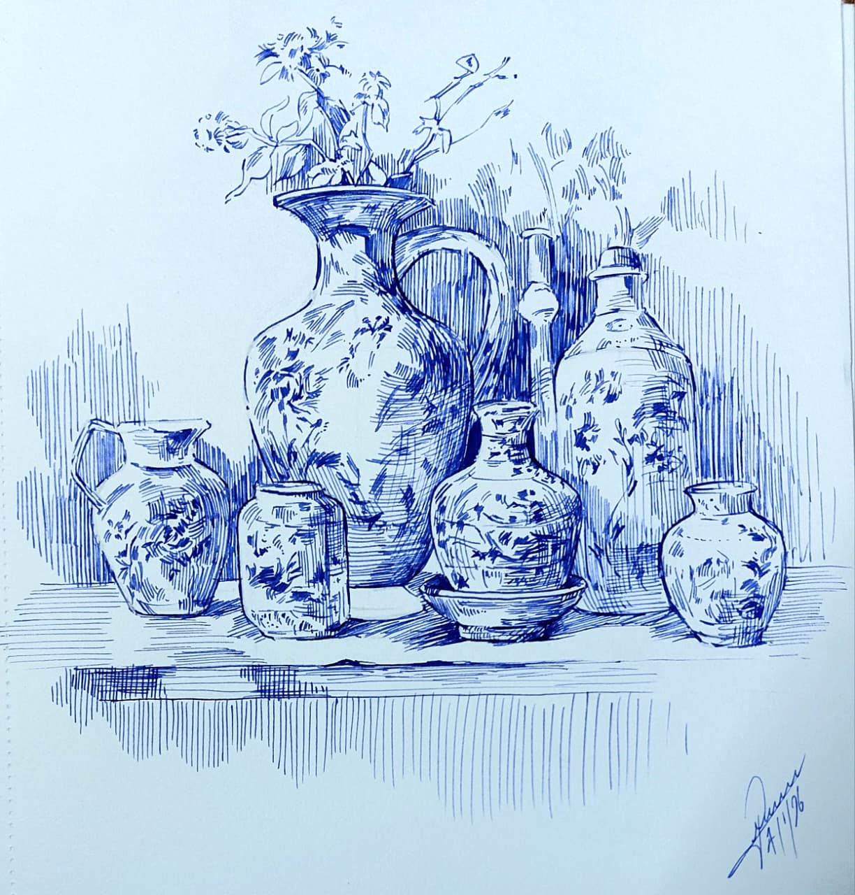 Pen Sketch - Crockery